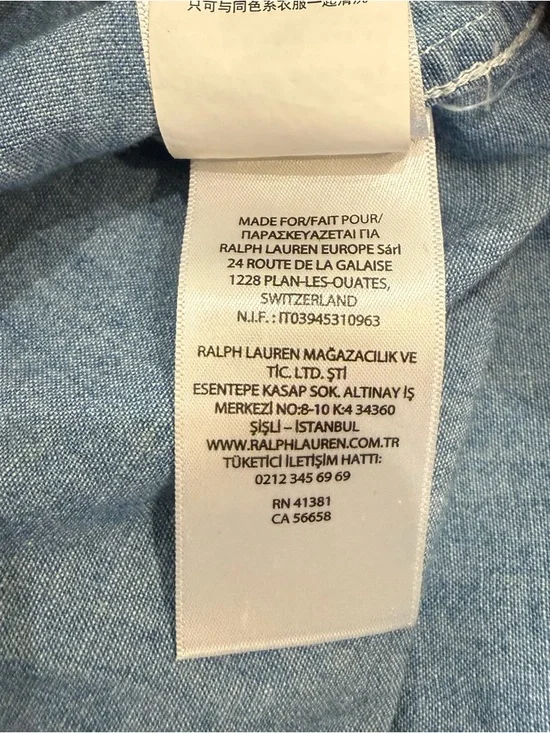 Polo Ralph Lauren - Mila Chambray Denim Button Down Western Roses Size Medium - Picture 10 of 14